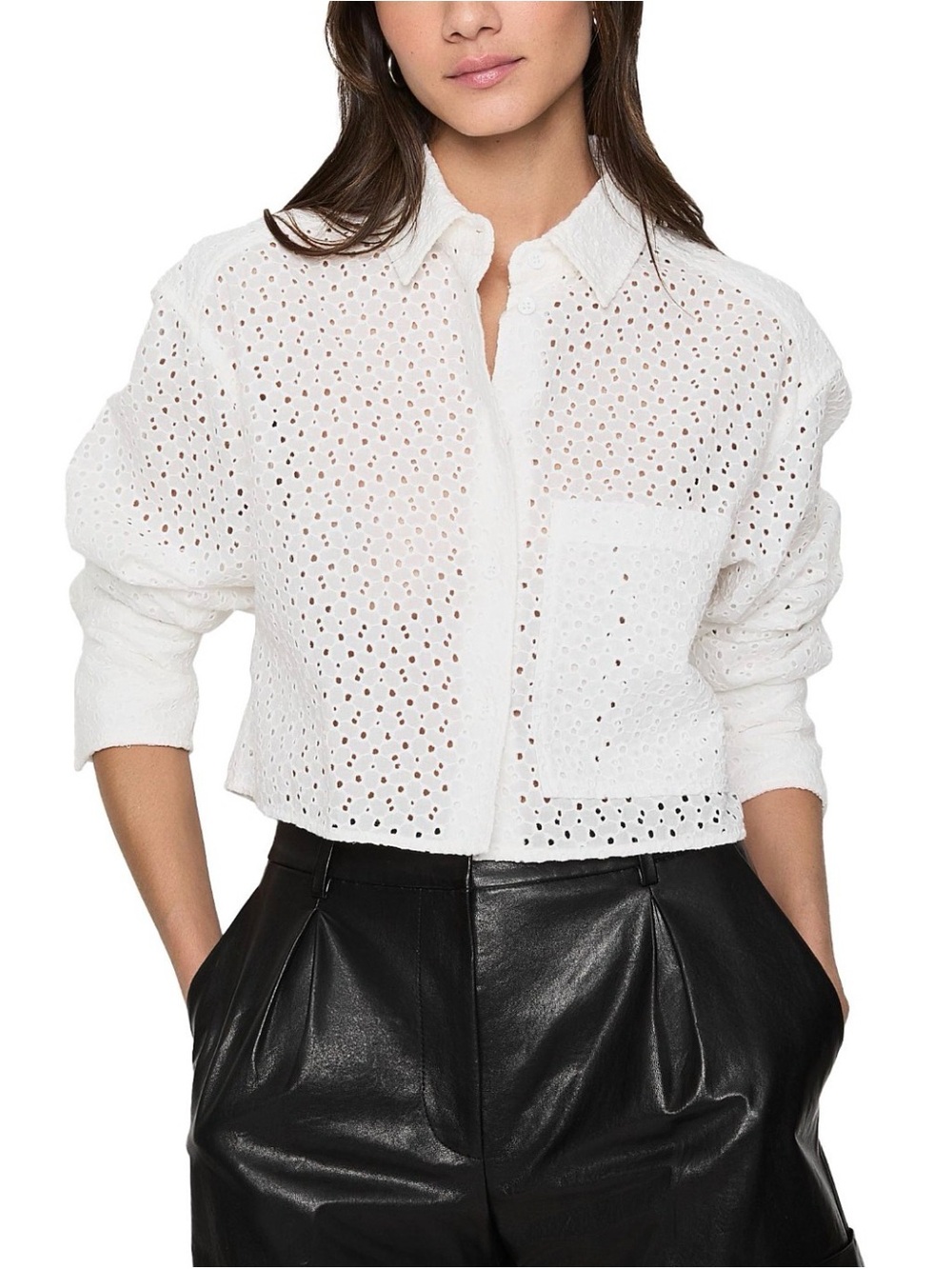 NWT Rebecca Minkoff Juna Crop Eyelet Top